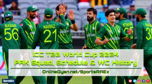 Team Pakistan Full Squad with Schedule of T20 WC 2024 - Can Pakistan Team Conquer the T20 WC League - OnlineGyan - SportsRAEx